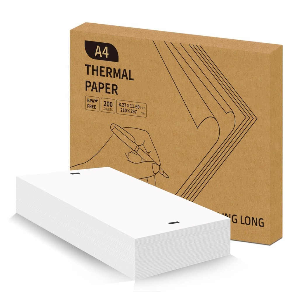 A4 Thermal Printer Paper 200 Sheets Office Printing Paper for MT800/M08F