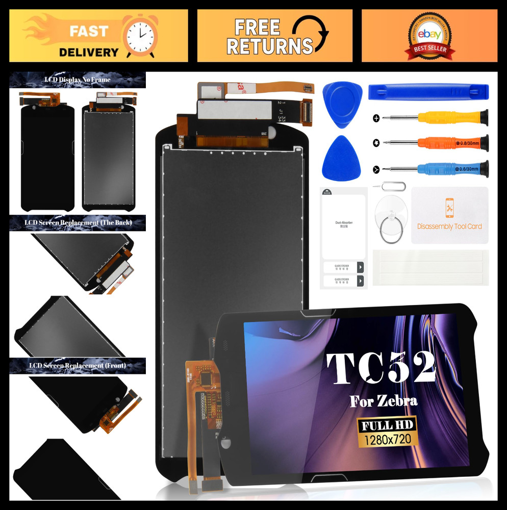 Zebra TC52 TC57 Screen Replacement LCD Digitizer Repair Kit – Touch Display Asse