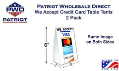 Credit Card Table Tent with UV Coating MasterCard Visa Discover Display Stand