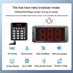 Queuing Wireless Calling System Restaurant Pager Customer Waiting Number System