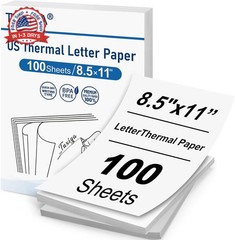 8.5 X 11 Inch Thermal Printer Paper 100 Sheets BPA-Free Waterproof Rust-Resistan