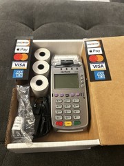 VeriFone VX 520 Wired Credit Card Terminal w/ Power Cord & Receipt Paper Rolls✨