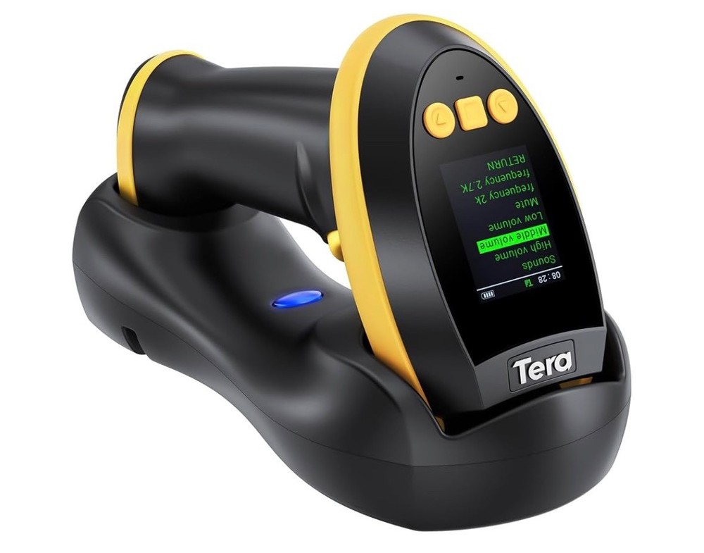 Tera Barcode Scanner Wireless with Screen Pro Version 1D 2D QR HW0009 Yellow
