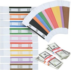 300 Pack Self Adhesive Currency Straps Money Bands for Bills Wrappers Sorting