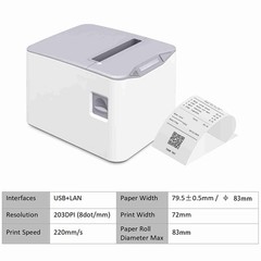 Bisofice Thermal Receipt Printer 80mm Desktop Direct Thermal Printing ZZXI