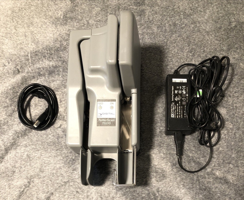 Digital Check TellerScan 215 Check Scanner W/ AC & Stopper
