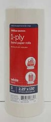 Office Depot Single-Ply Paper Rolls, 2 1/4in. x 130ft. White, Pack Of 3 109303