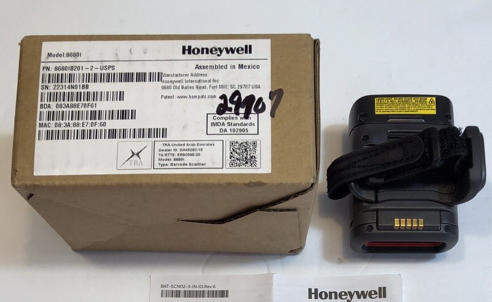 Honeywell 8680IB201-2-USPS Wireless Wearable Ring Barcode Scanner