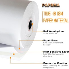 2 1/4 » x 85&prime; Thermal Receipt Paper 50 Rolls, PAPRMA POS Paper Cash Register …