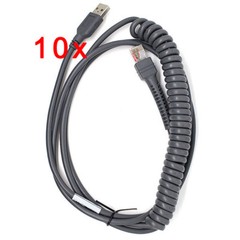 10x 9FT Coiled USB Cable Compatible Motorola Symbol LS2208 LS4208 CBA-U12-C09ZAR