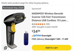 Nadamoo Wireless Barcode Scanner