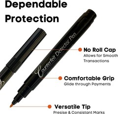 2 Pack Counterfeit Bill Detector Marker Pen, Made in The , 3 Times More Ink, …