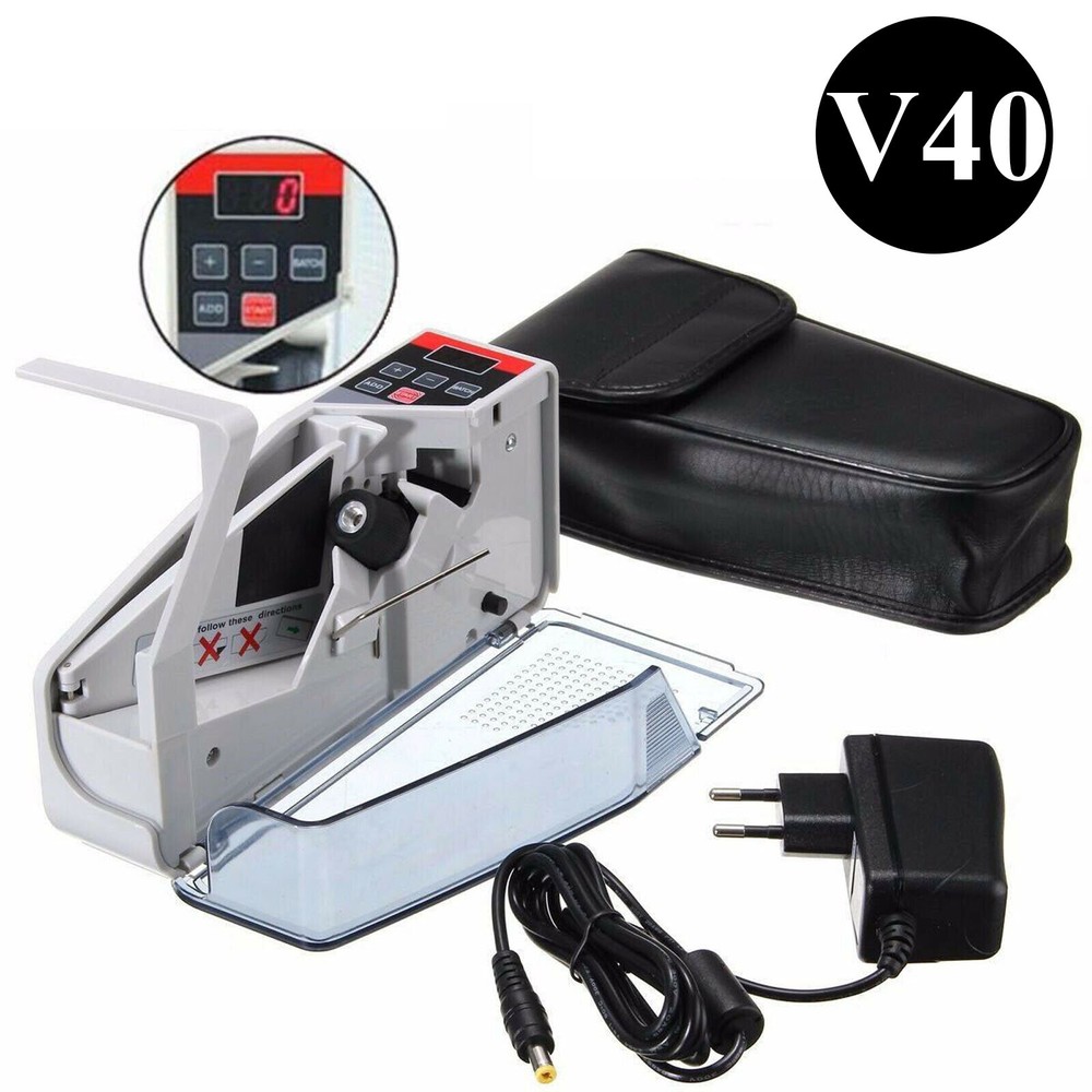 Portable Handy Bill Cash Money Count Machine Mini Banknote Currency Counter V40