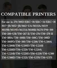 8PK Epson ERC-30 ERC30 Ribbon ERC 30/34/38 B/R for M119D M133A M188B M270 PM-300