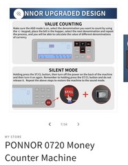 PONNOR 0720 Money Counter Machine Cash Bill Counter LCD Fast Counting