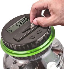 Digital Counting Money Jar, Digital Coin Counter with LCD Display Large Capac…