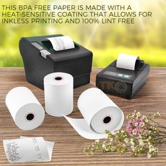 TK Thermal King, 30 Rolls 3 1/8&Prime; x 190&prime; Thermal Paper, POS Receipt Paper for …