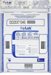 Tamper Evident Bank Deposit Bags, 12 x 16 Clear, Serialized, Barcode, 190 Bags