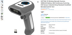 NEW VOTTAN 1D Wireless Barcode Scanner, 5000mAh Battery with CCD Sensor 36 Hours