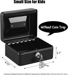 Versatile Portable Lock Box with 2 Keys – Ideal for Bills, Coins & Receipts