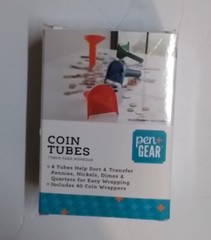 Pen + Gear, Coin Tubes – Sorting Coins -4 Tubes * Wrappers Not Included.