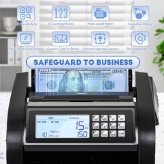 Money Counter Machine with Value Count,4&Prime; LED Display,Cash Counter for Dollar…