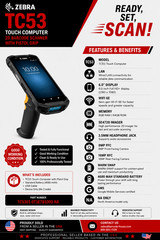 ✅Zebra TC53 Android Barcode Scanner 2D/1D/QR with Battery, Case, Pistol-Grip!🔥⭐