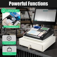 Electronic POS System Cash Register LED Display For Retail W/ Drawer 48 Keys US