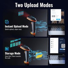 Tera Barcode Scanner Wireless 1D/2D Laser Barcode Reader 5100 Orange 1432Z