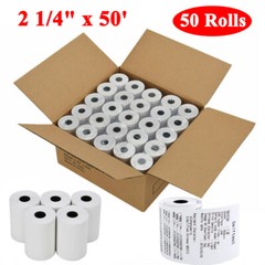 50 Rolls 2 1/4 x 50&prime; Thermal Paper Credit Card & Cash Register POS Receipt Paper