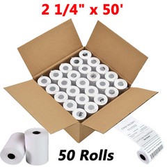 50 Rolls 2 1/4&Prime; x 50&prime; Cash Register Credit Card Thermal Papers POS Receipt Paper