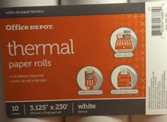 Office Depot Thermal Paper Rolls, 3 1/8in. x 230ft. White, Pack Of 10, 109-282