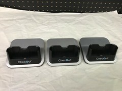 Lot of 3 Untested ChecOut Display Stand & Charging Dock