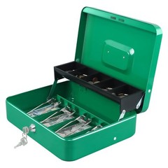 Cash Box with Money Tray and Key LockTiered4 Bill / 5 Coin Slots11.8&Prime; x 9.5&Prime; …