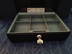 Sentrysafe Money Safe Cash Box with Money Tray and Key Lock, 0.21 Cubic Feet, 3.