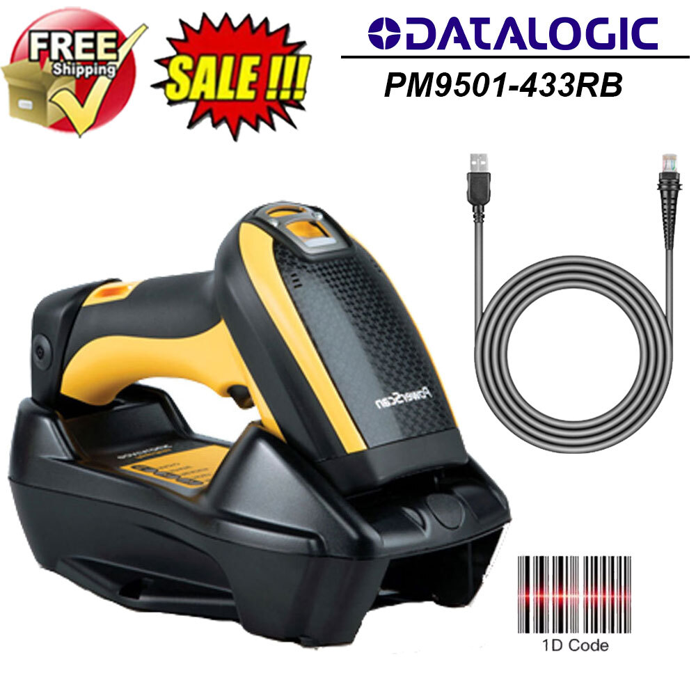 Datalogic PowerScan PM9501-433RB 2D Wireless Barcode Scanner Reader w/ USB Cable
