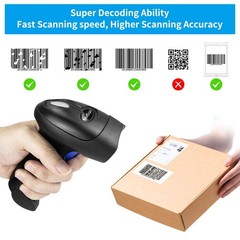 Handheld USB 1D Barcode Scanner with Stand – Wired CCD Bar Code Reader for POS,