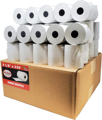 (50 Rolls) 3 1/8 X 230 Thermal Paper Receipt Rolls (55 GSM Premium Quality Germa