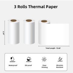 3 Rolls Printable Thermal Receipt Paper Roll 57mm x 6m For S002 POS Device