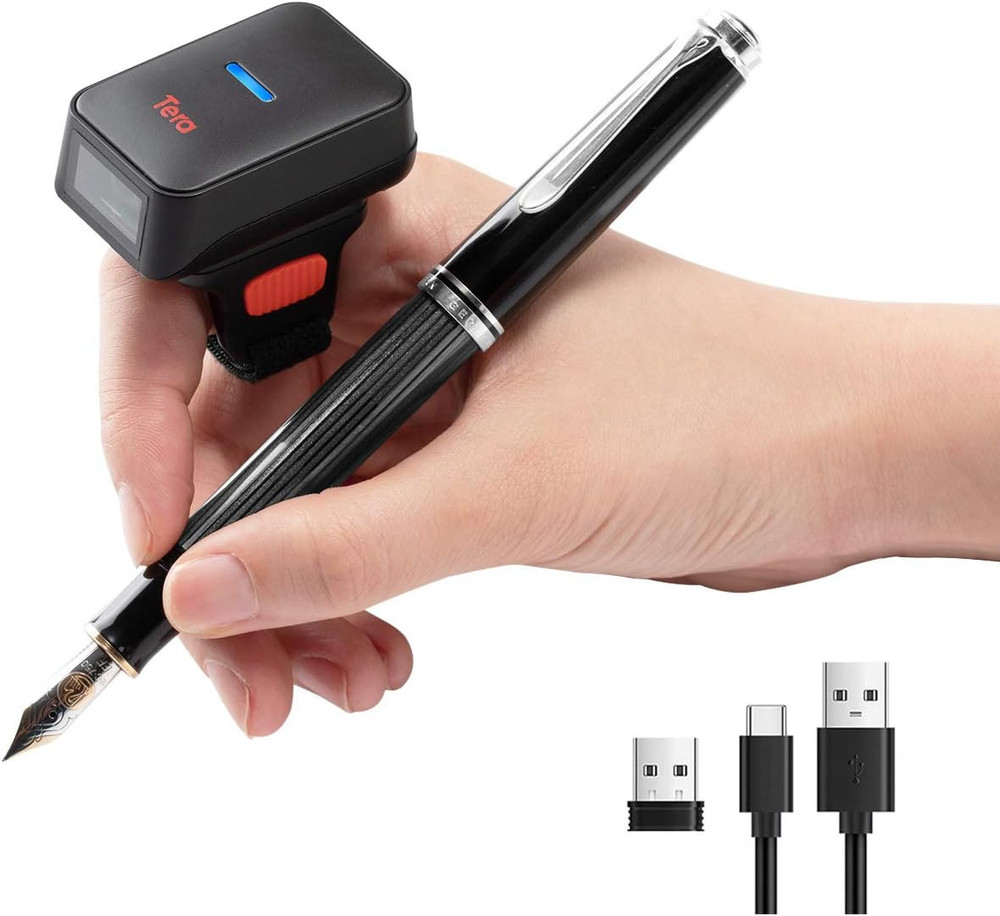 Pro Extreme Performance 1D 2D QR Wireless Ring Barcode Scanner with Bluetooth, E