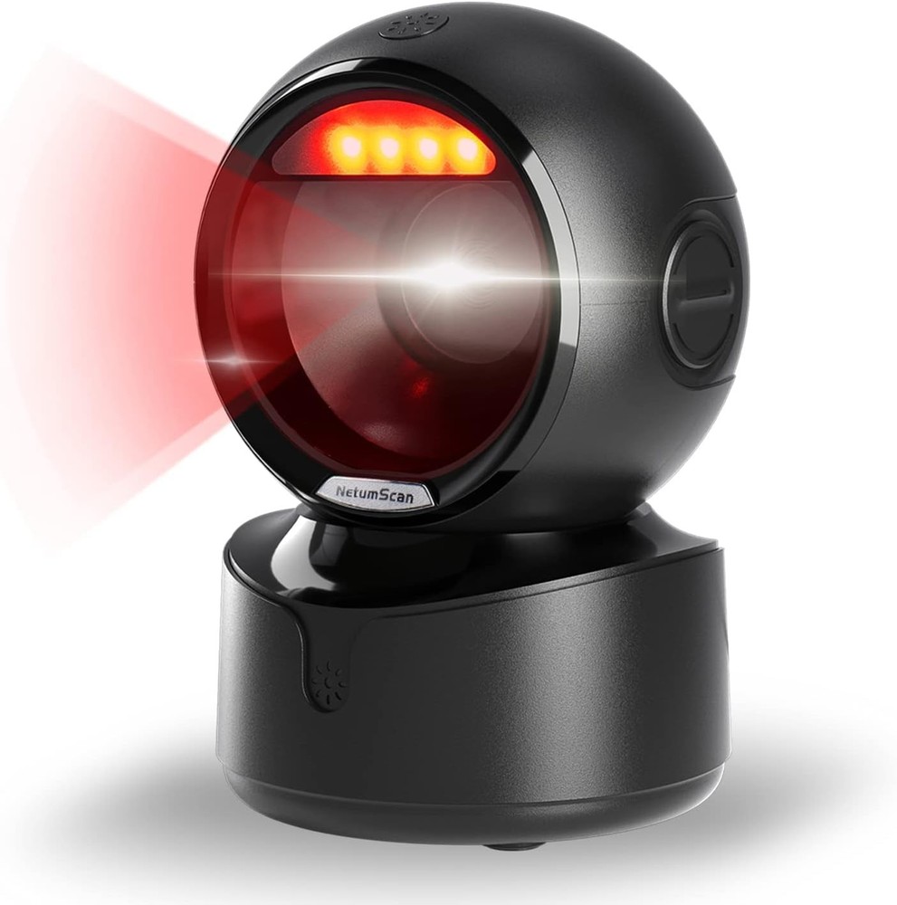 Automatic Omnidirectional Desktop Barcode Scanner, Hands-Free USB Wired QR Ba…