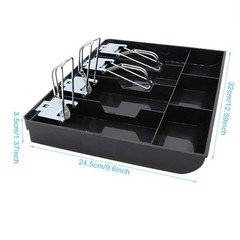 Cash Register Drawer Insert Tray – 4 Bill & 3 Coin Compartments, Money Storage,