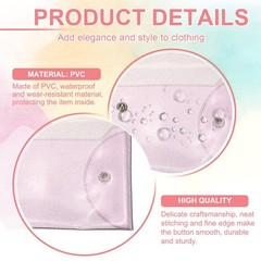 8.5×3.5 Inch Money Bag, PVC Cash Deposit Bank Pouch Envelopes, Purple