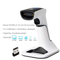 Wireless Portable 1D&2D with Stand Bluetooth Barcode Scanner: 3-in-1 Handheld…