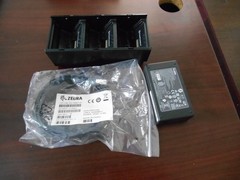 Zebra P1090784 3-Slot Battery Charger Compatible with ZQ and QLN Series – W/ PSU