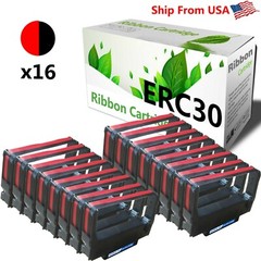 16 PK ERC-30 Black Red POS Ribbon For Epson TM-300D TM-300PD TM-300 TM-U200