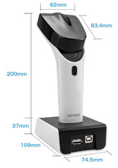 NETUM DS5000 Bluetooth Wireless 1D Barcode Scanner w/Stand and Built-in Memory