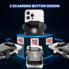 Eyoyo QR Code Scanner 1D 2D Wireless Android iPhone Back Clip UPC Barcode Leser