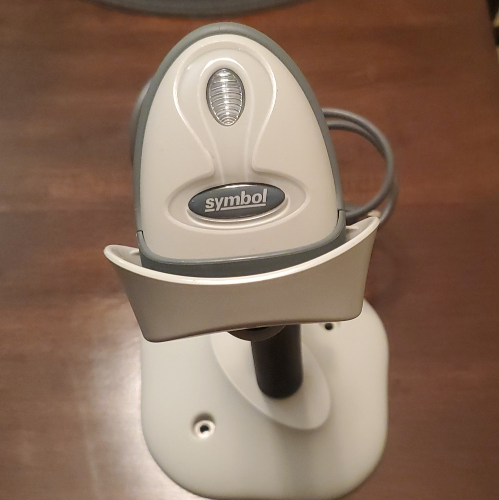 Symbol LS2208 USB Wired Barcode Scanner with Stand and Cable