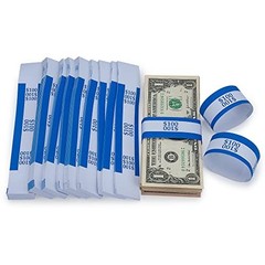 5000 – Blue $100 Currency Straps – Self-Sealing Adhesive – Cash Money Bands